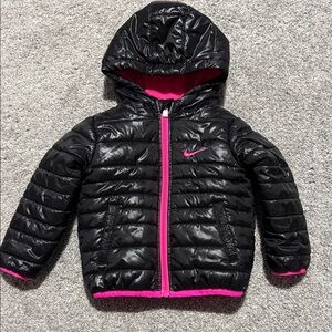 Nike Kids Puffer Jacket - Black Pink size 18 months